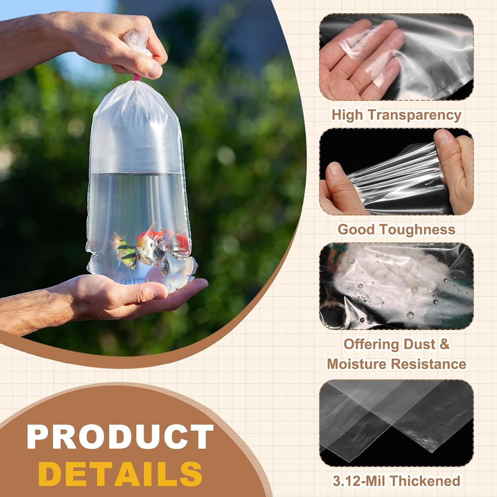 Mil Flat Open Poly Bags 3 x 7 in 3.12 Mil 100 Pcs