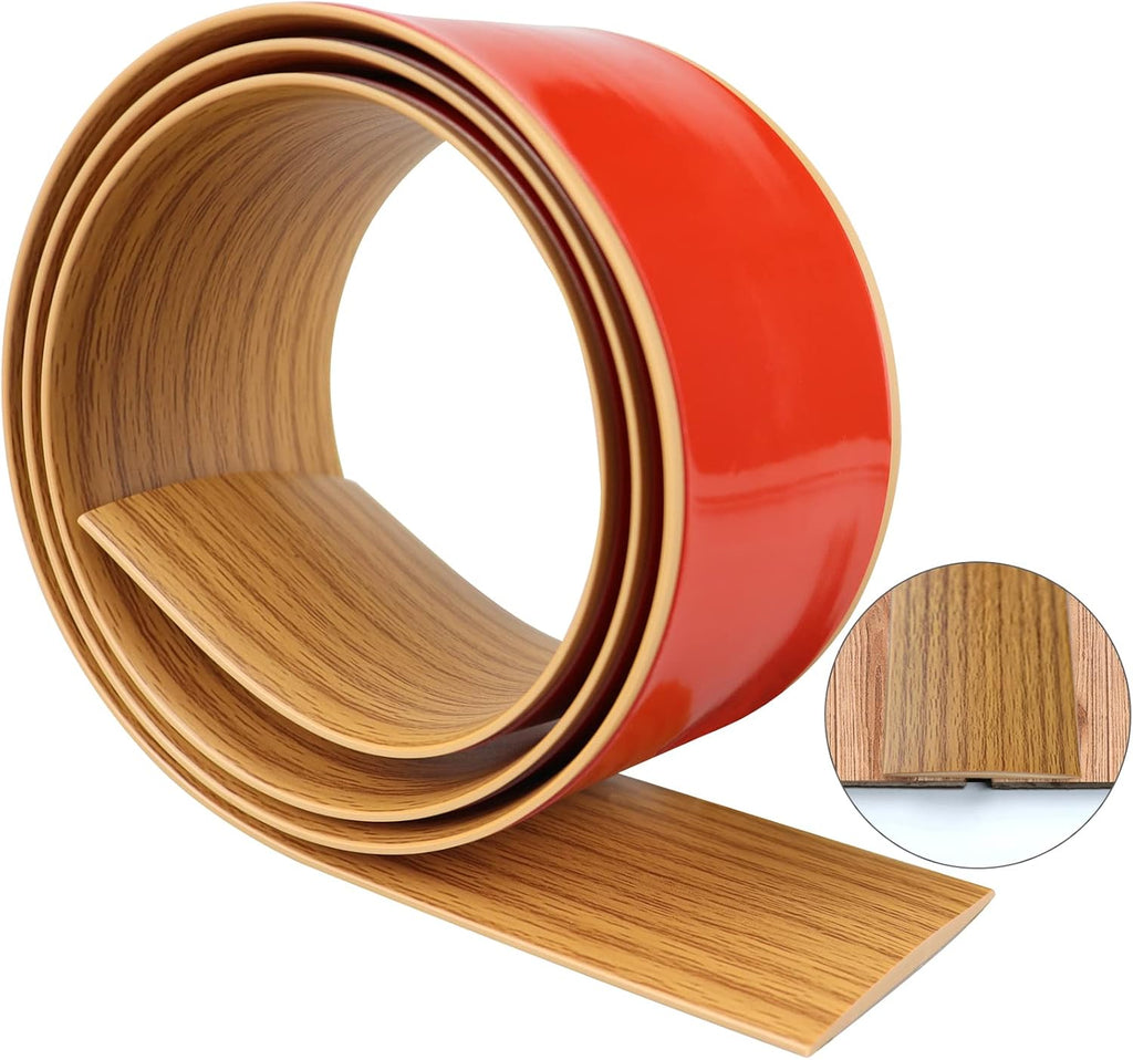 Vinyl Floor Transition Strip Self Adhesive 2" Wide, Wood Grain