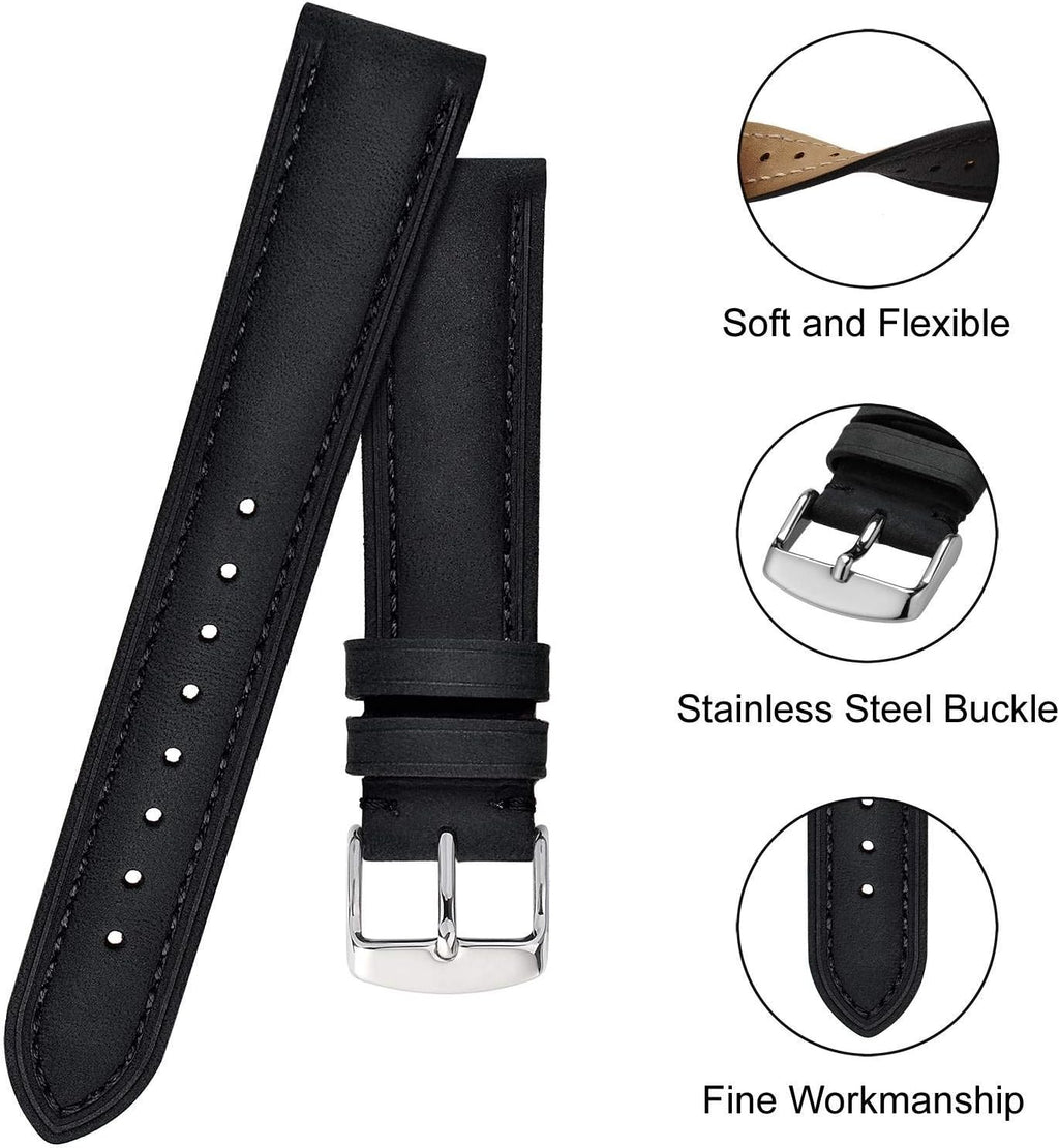 Watch Strap, Vintage Leather Replacement Bracelet, Band Width-14mm 15mm 16mm 17mm 18mm 19mm 20mm 21mm 22mm 23mm 24mm