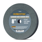 POWERTEC Bench Grinder Wheel, 8 Inch Grinding Wheel 100 Grit, Aluminum Oxide, 8 Bench Grinder Wheels for Pedestal & Benches, 1" Thick 5/8" Arbor, Sharpening Shaping Drill Bits, Knife, Stone - 15522V