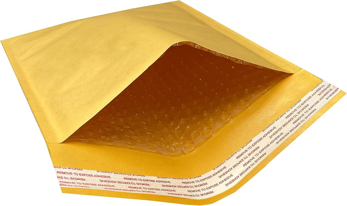 Kraft Bubble Mailers, #2-8.5" x 12", 50 Pack