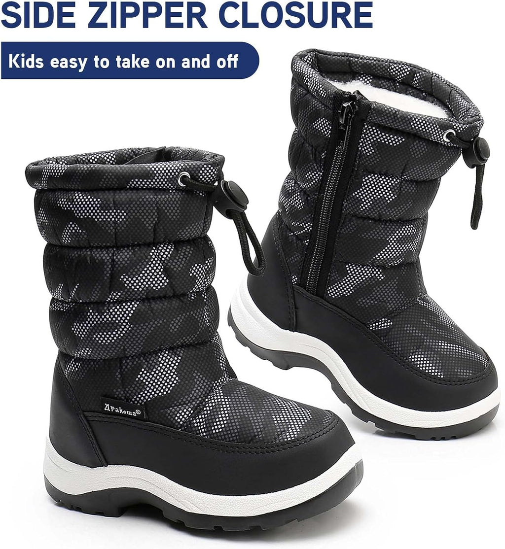 Kids Boys Girls Cold Weather Water Resistant Winter Snow Boots | Toddler/Little Kid/Big Kid