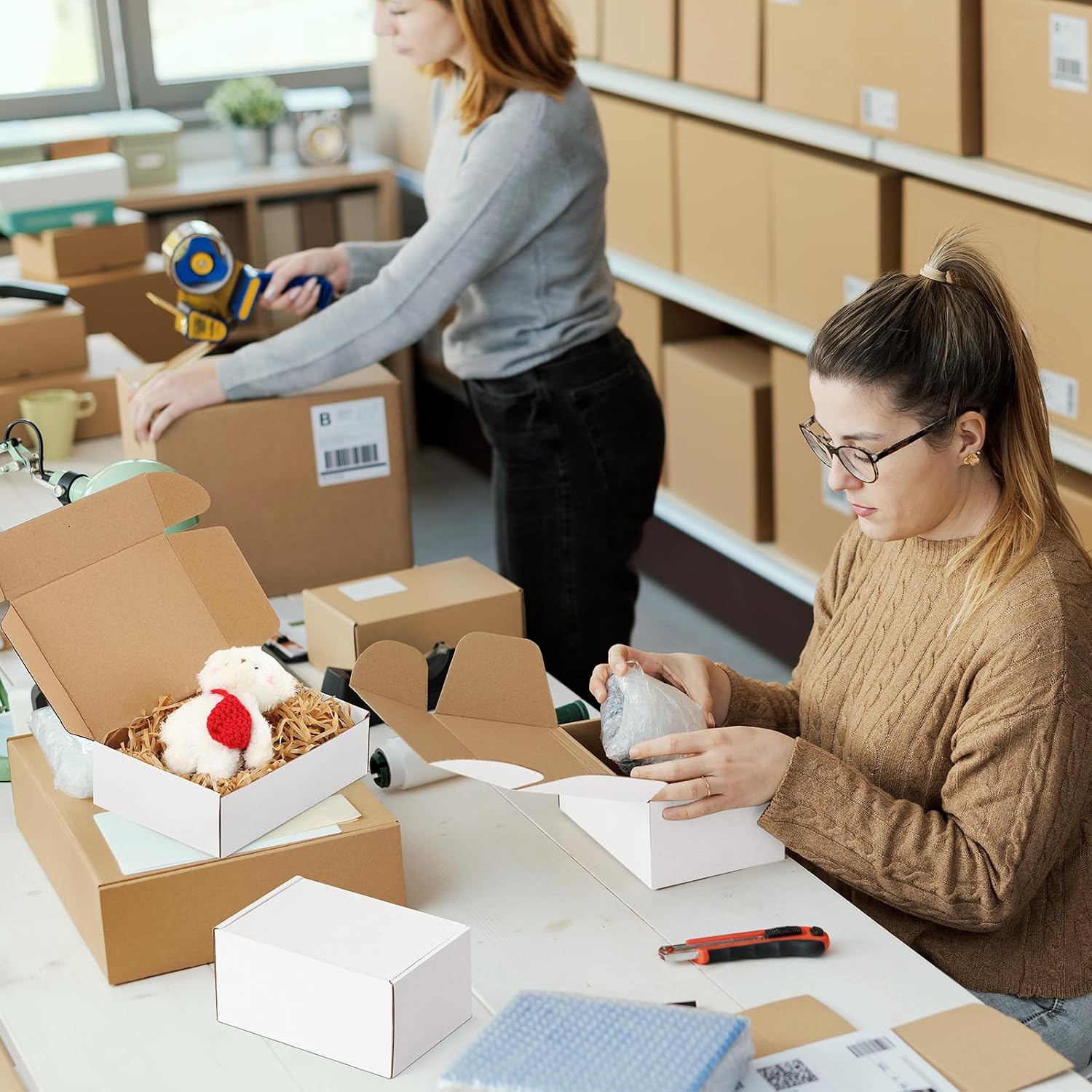 30 Pack Small Shipping Boxes Assorted Sizes, 6x4x3, 7x5x2, 9x6x2-10 PCS Each Small Boxes, White Corrugated Box