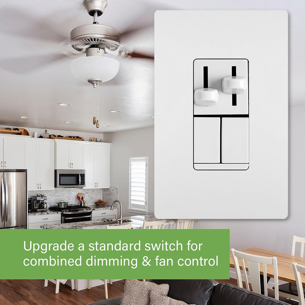 Legrand LS Series 450W LED Dimmer Switch and 1.6A Fan Control White 1 Pack