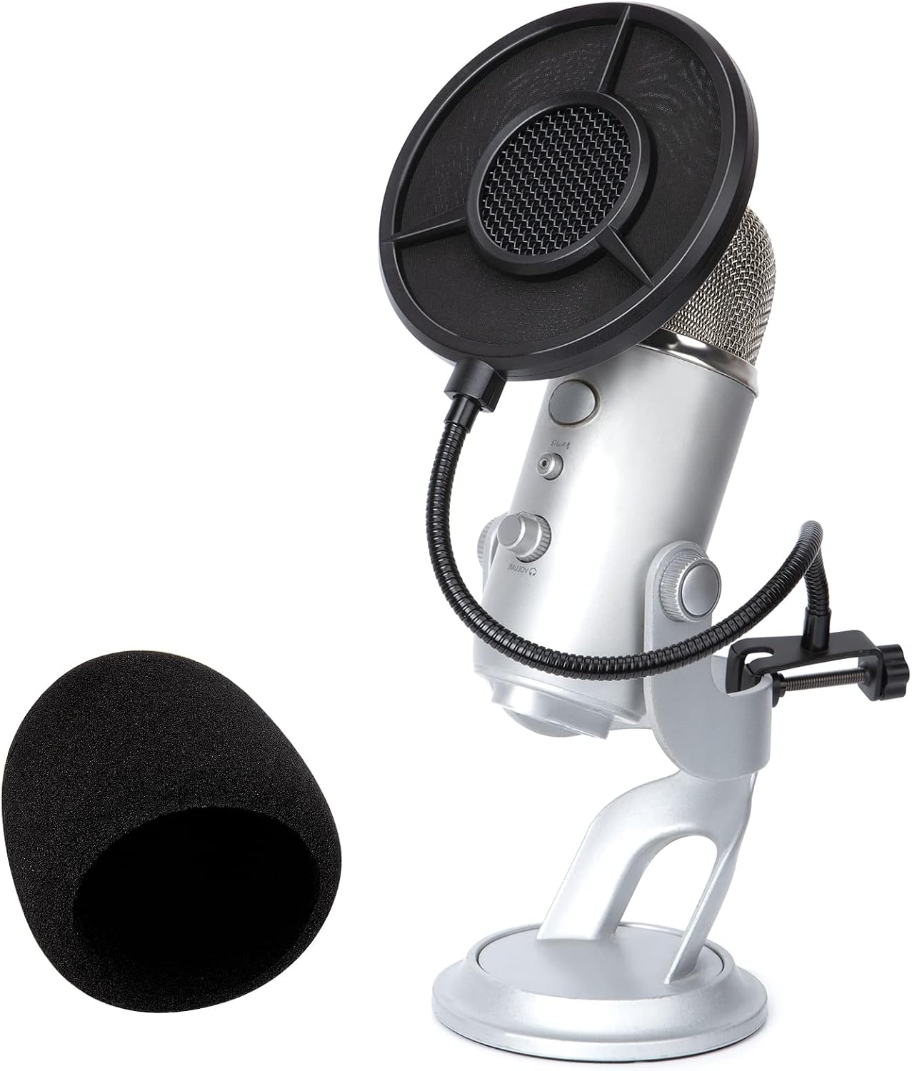 Blue Yeti Pop Filter Foam Windscreen - 5.5 Inch Diam 6 Layers Pop Filter for Mic Cover Yeti Pop Screen Compatible