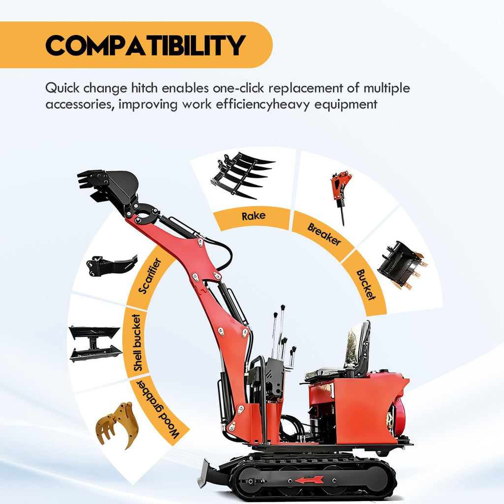 Knmuoep Heavy Duty Mini Excavator Quick Hitch Coupler for 1-3 Ton