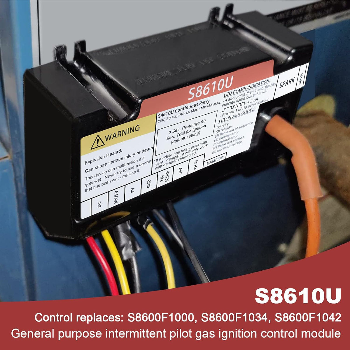 S8610M3009 S8610U Furnace Control Board Module Replacement for Honeywell Compatible with S8610U3009 S8610U1003, Intermittent Pilot Module for Furnace/Boiler