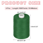 4 Spool Sewing Thread, Green #216 1000 Yards/Spool