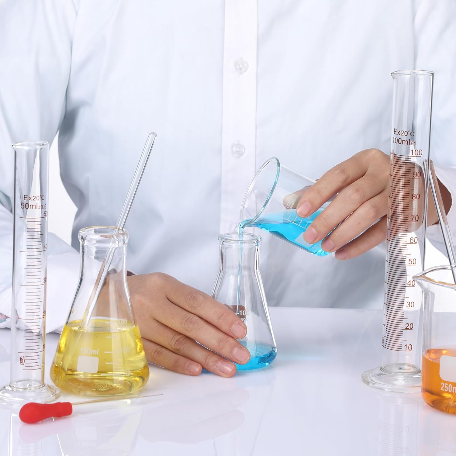 30 Pcs 50/100/250/500/1000ml Glass Beaker Set, 3.3 Borosilicate Low Form Griffin Lab Glassware Include Graduated