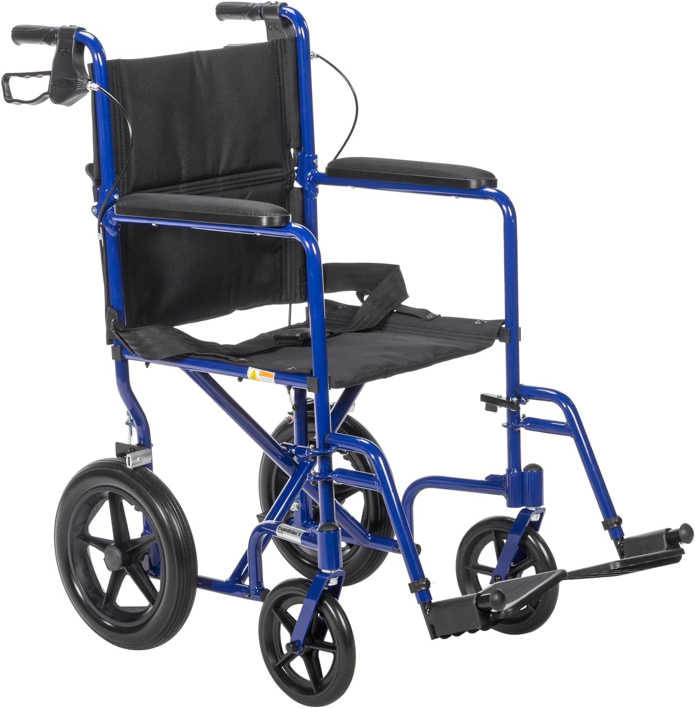 Lightweight Expedition Folding Transport Wheelchair, Blue