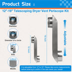 XHAWLJB Periscope Dryer Vent Kit, Adjustable 12"-19" Telescoping Duct