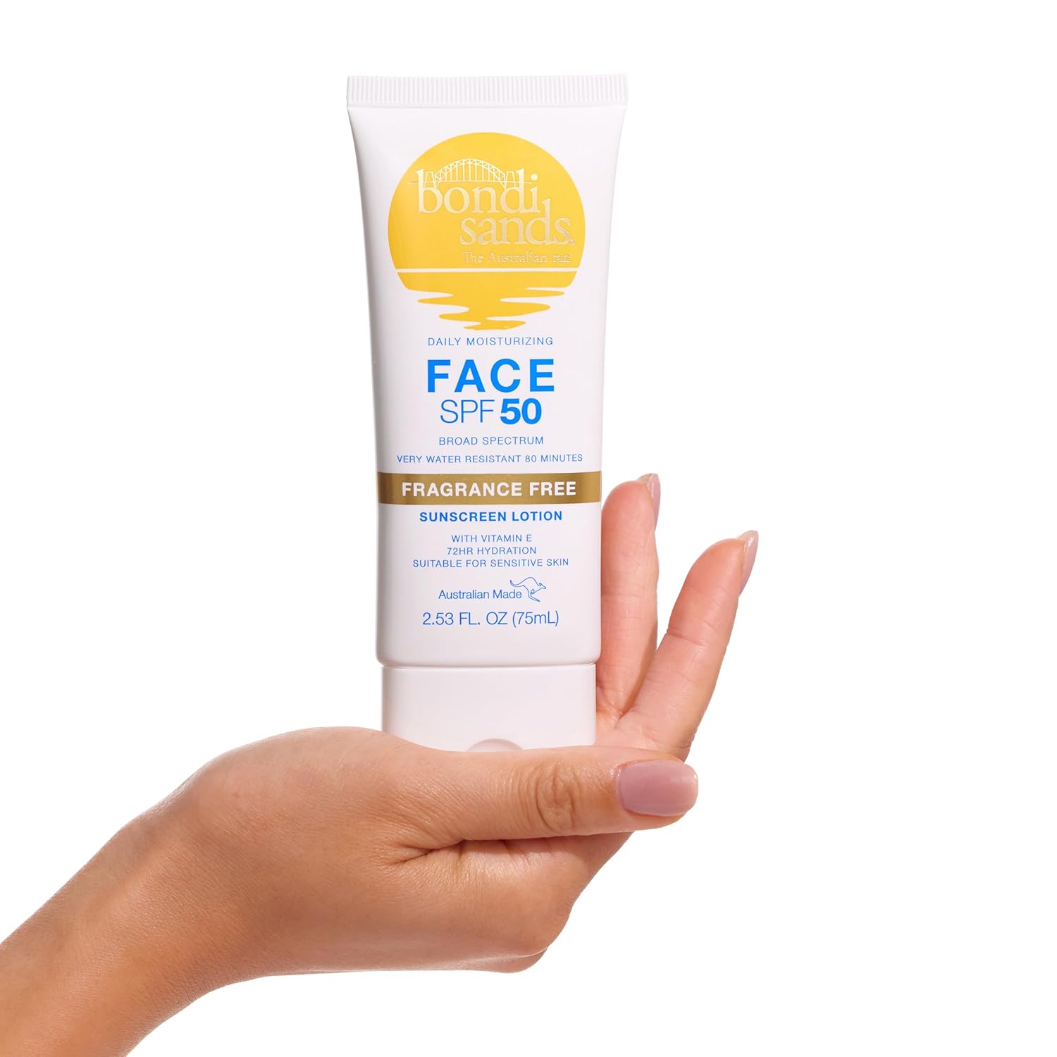 Fragrance Free Daily Sunscreen Face Lotion SPF 50 | Hydrating UVA + UVB Protection, Non-Greasy, Gentle, Water