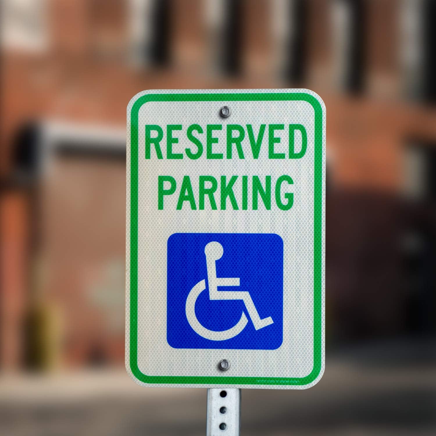 Reserved Parking Sign, Handicap Parking with Picture of Wheelchair Sign,18 x 12 Inches Engineer Grade Reflective