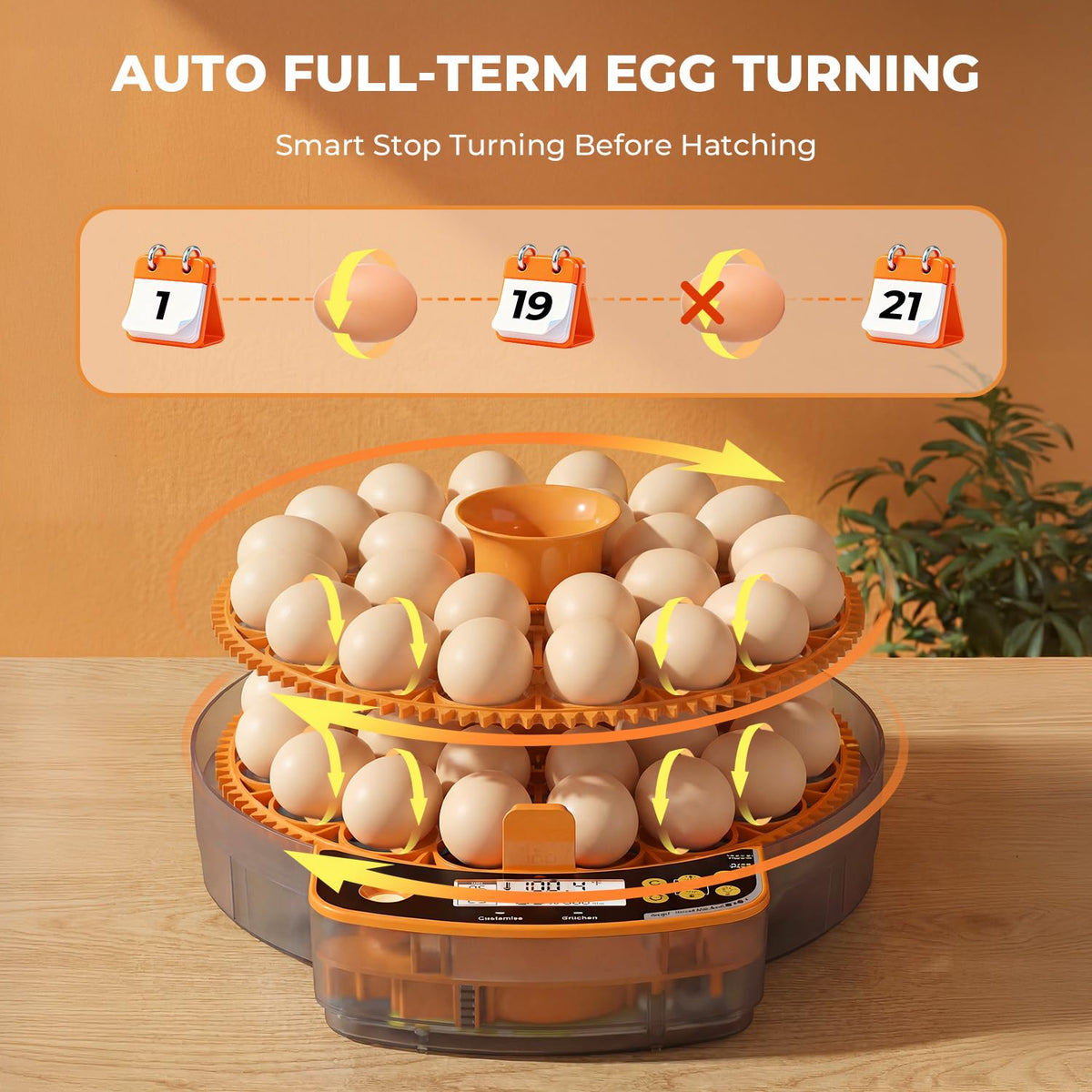 48 Egg Incubator - Smart Incubators for Hatching Chicken Eggs with Temperature & Humidity Control, Egg Candler, Auto