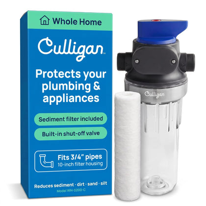 WH-S200-C Whole House Water Filter Housing – 3/4" Inlet/Outlet, Standard Duty, Sediment Filtration System, Clear