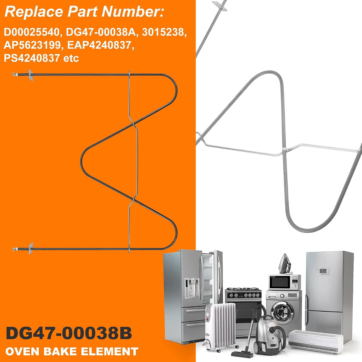 DG47-00038B Oven Bake Element DG47-00038A Compatible for Samsung