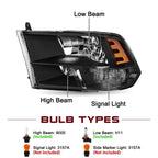 Headlight Assembly Compatible with 2009-2018 Dodge Ram 1500