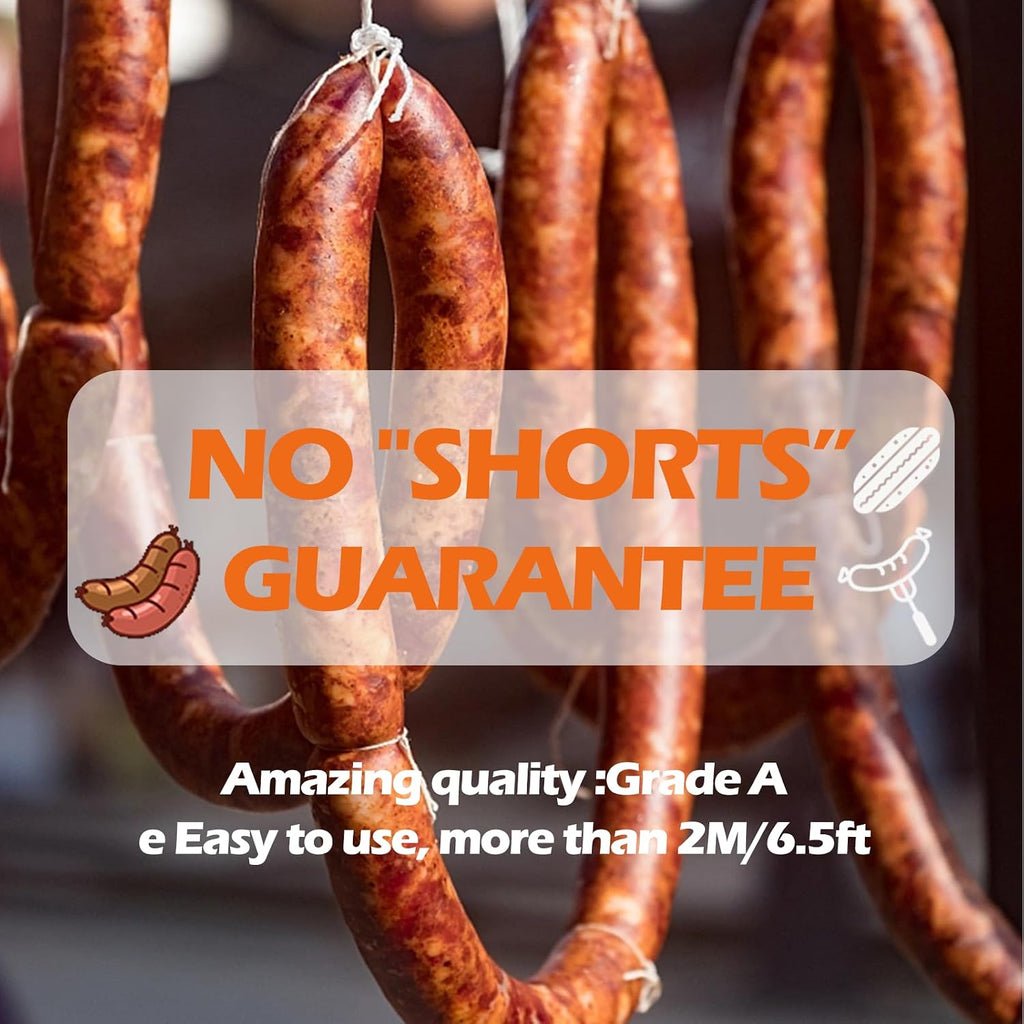 Natural Hog Sausage Casing, Edible Casings for Sausage Making, Grade A,Great for Snack Sticks, Italian Sausage, Hot