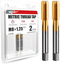 2 Pcs M8 x 1.25 Metric Thread Tap, M2 HSS Right Hand Thread Milling Tap