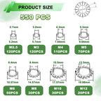 550PCS External Tooth Lock Washers Assortment Kit (M2.5-M12)