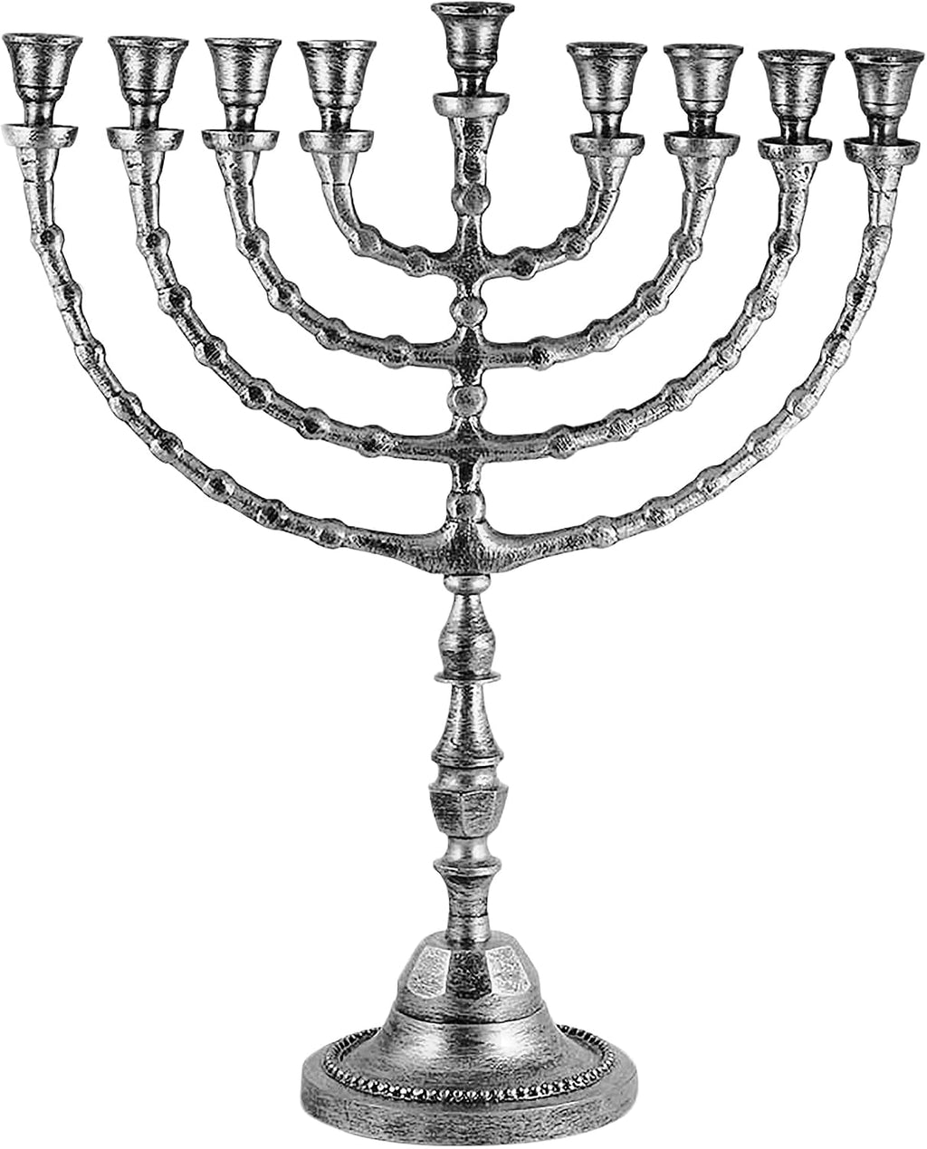 Extra Large Traditional Chanukah Menorah use with Thick Shabbat Candles or Oil Cups Antique Looking Hanukkah Minorah