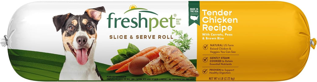 Fresh Dog Food, Slice & Serve Roll, Tender Chicken Recipe, 6 lb.