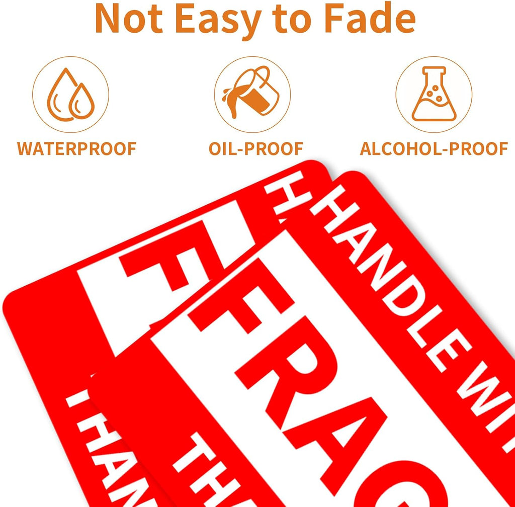 3" x 5" Handle with Care Fragile Stickers for Shipping and Moving - 1 Roll