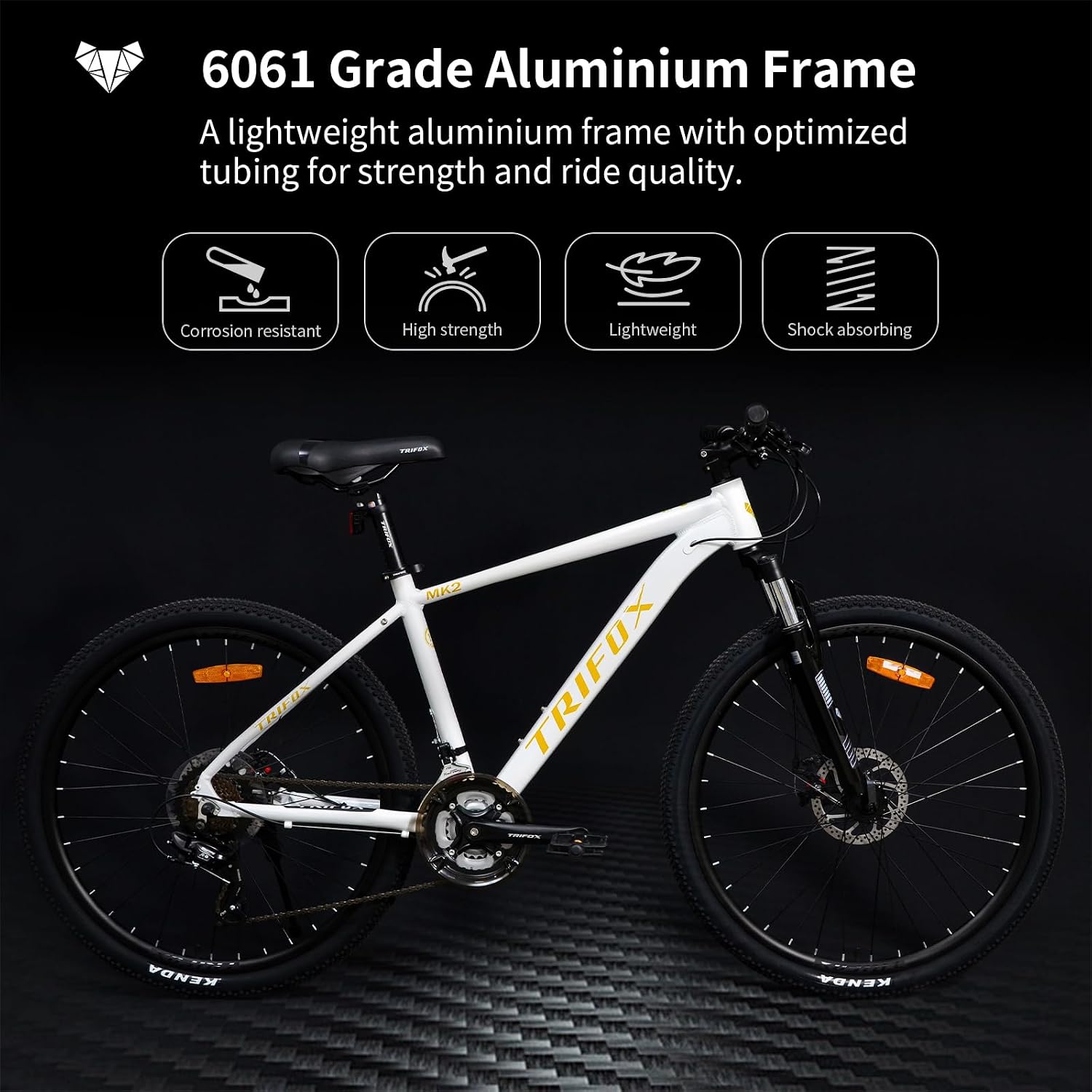 26 Inch Aluminum Mountain Bike with Shimano 21-Speed,Aircraft-Grade Aluminum Frame,Dual Disc Brakes,15/17 Inch