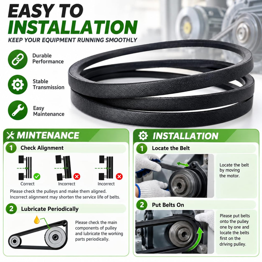 1/2 x 151-1/4 Mower Belt, Reinforced Deck Replacement