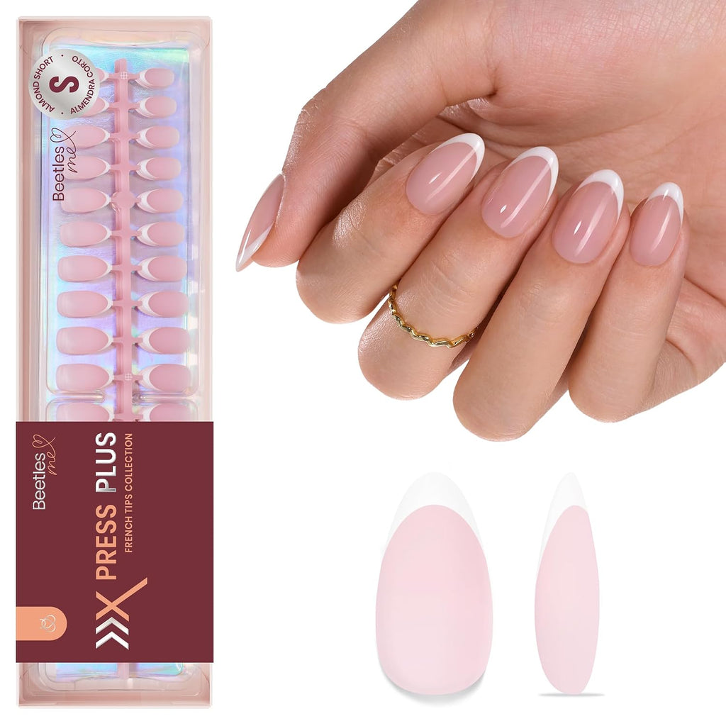 Beetles French Tip Press On Nails - 224 Pcs Short Almond Nails