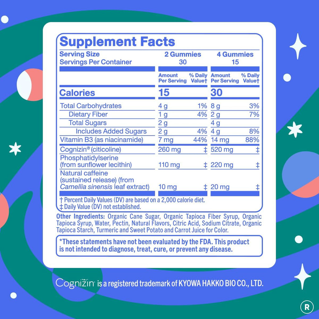 Women's Brain Gummies with Phosphatidylserine (PS), Cognizin Citicoline & Vitamin B3 | Focus, Memory & Clarity |