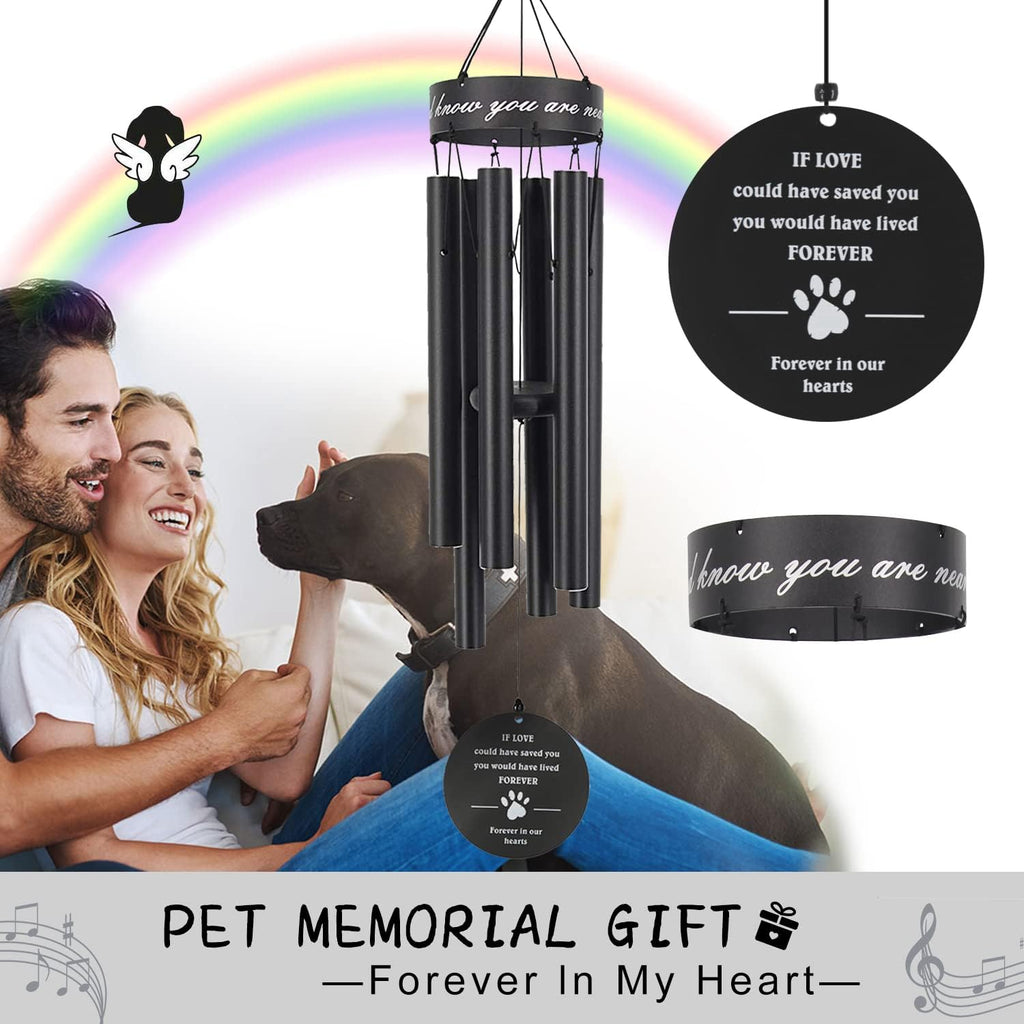 Pet Memorial Wind Chime, 30 Inches Paw Print Pet Remembrance Gift to Honor