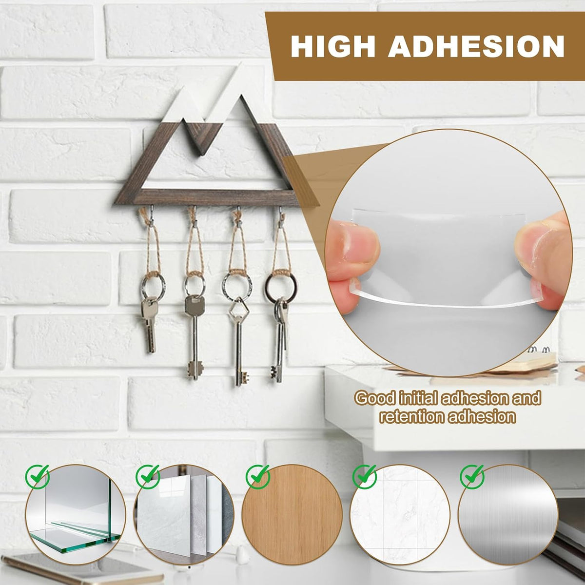 9.85FT Nano Double Sided Tape, Heavy Duty Mounting Clear Tape
