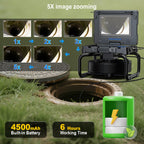 Sewer Camera with Self-Leveling DVR, 100ft Snake, 9" HD Screen