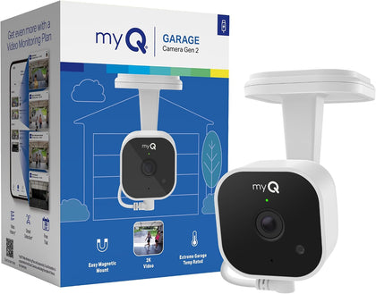 myQ Garage Plug-in Camera Gen 2 – 2K Smart Wi-Fi Garage Camera with Night Vision, Wide-Angle Lens, 2-Way Audio