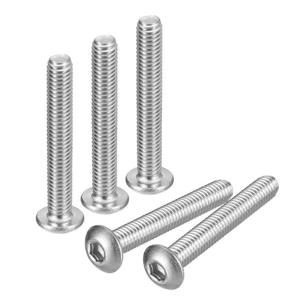 uxcell #10-32x1-1/4 Button Head Socket Screws, 20pcs Full Thread Hex Drive