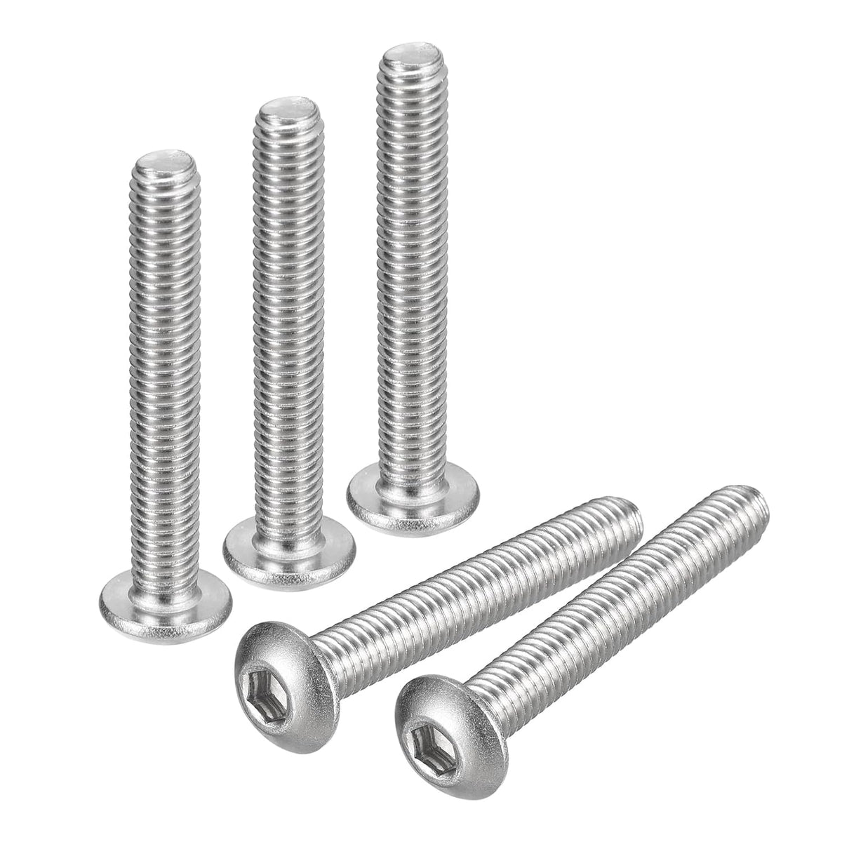 uxcell #10-32x1-1/4 Button Head Socket Screws, 20pcs Full Thread Hex Drive