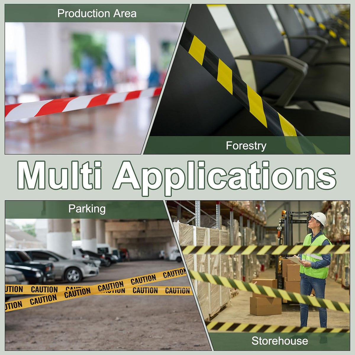 1000ft x 3" Warning Tape, High-Visibility PE Floor Marking Roll Caution Tape for Flagging Construction Outdoor