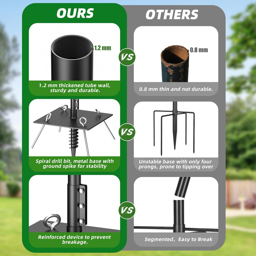Upgraded Heavy Duty Bird Feeder Pole, 92 Inch Squirrel Proof Adjustable Bird Feeding Station,1 Inch Dia Bird House