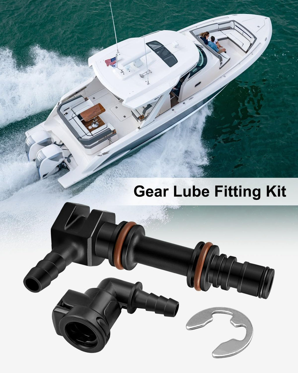 861163 Gear Lube Hose Connector Fit for MerCruiser Alpha One Gen 2