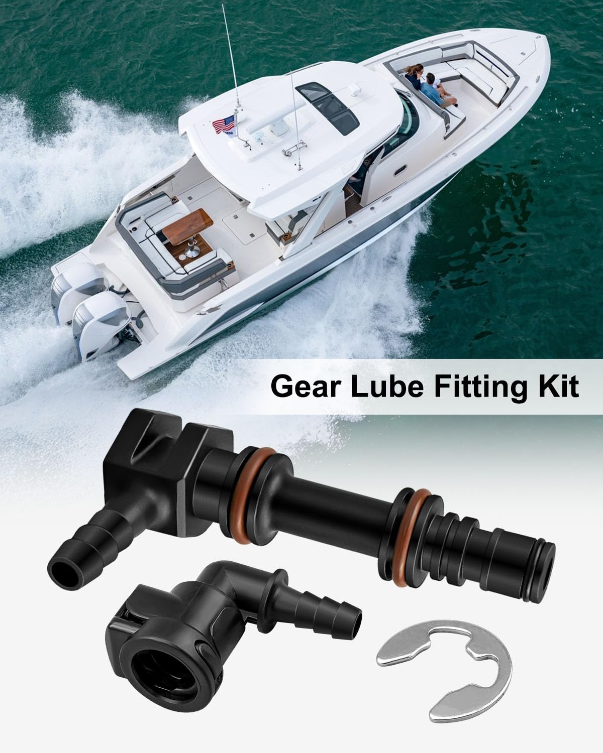 861163 Gear Lube Hose Connector Fit for MerCruiser Alpha One Gen 2