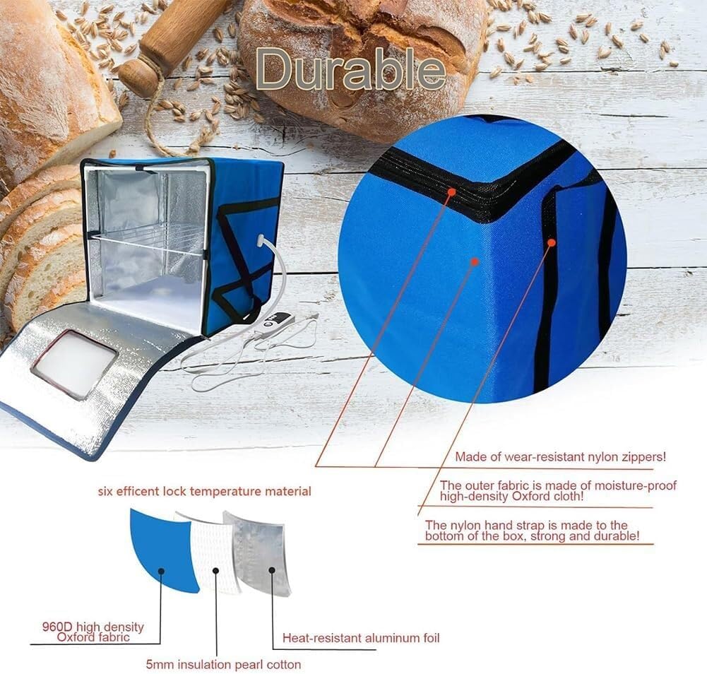 Foldable Dough Proofer for Sourdough, Temperature Control Heating Cabinet for Bread Fermentation, Yogurt Maker Box