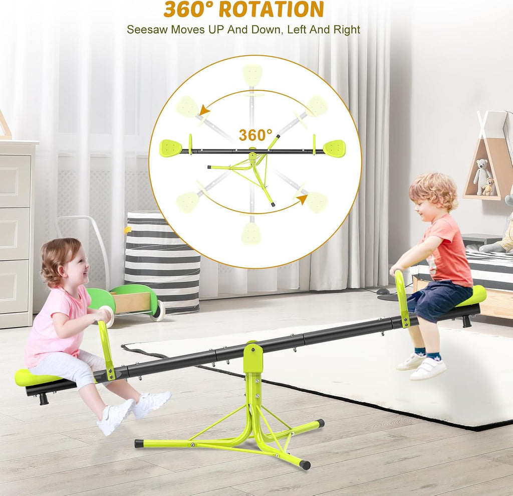 Teeter Totter Seesaw for Kids Outdoor for Ages 4-8 Toddler Seesaw Sit and Spin Teeter Totter Outside Outdoor Toys