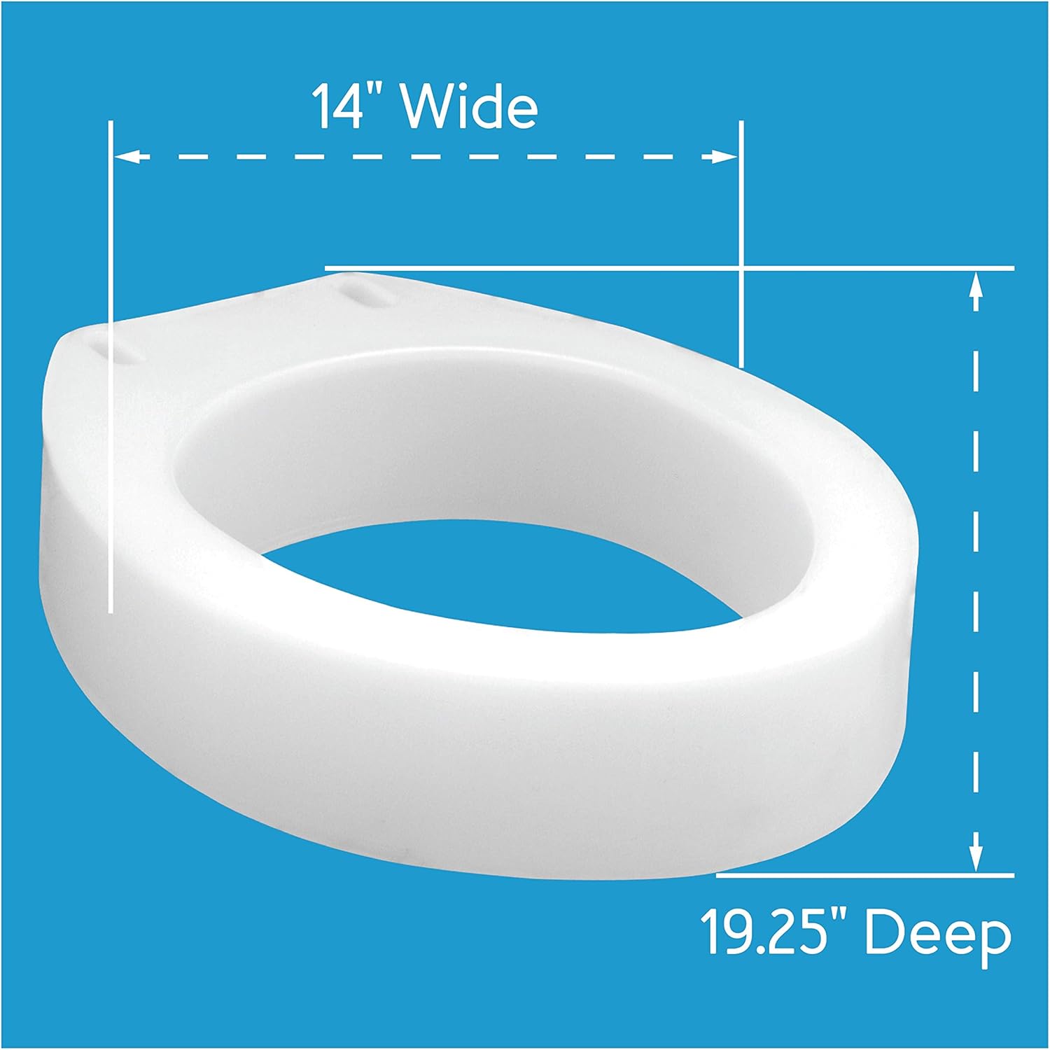 Toilet Seat Riser, Elongated Raised Toilet Seat Adds 3.5 inches to Toilet Height, Assists with Bending or Sitting