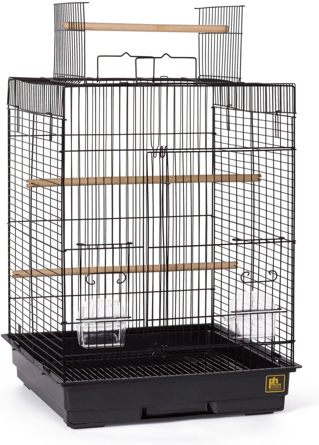 Top Opening Bird Cage - Black | Stand Alone Indoor Birdcage for Parakeets, Cockatiels, Conures, Lovebirds, and