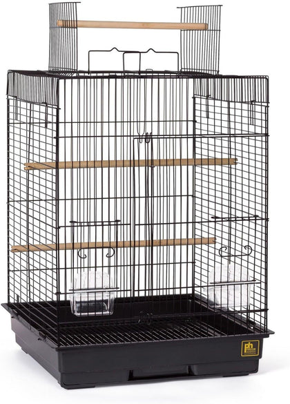 Top Opening Bird Cage - Black | Stand Alone Indoor Birdcage for Parakeets, Cockatiels, Conures, Lovebirds, and