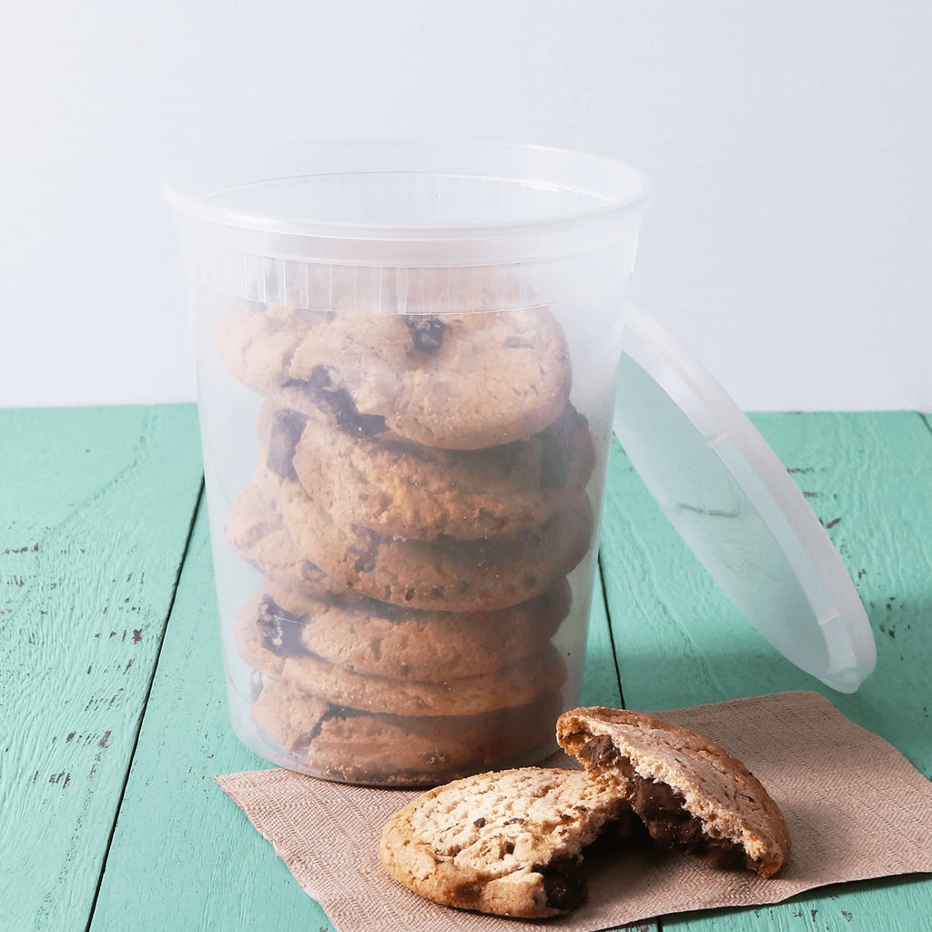 [32oz - 240 ct] Clear PP Injection Molded Round Deli Containers with Lids (FP-IMDC32-PP)