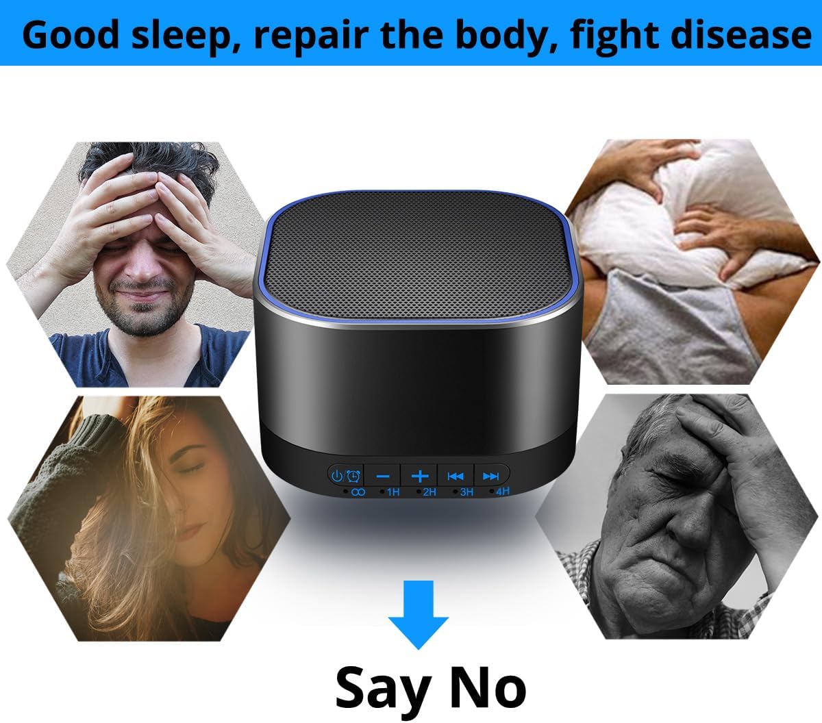 Sound White Noise Machine with 20 Non Looping Natural Soothing Sounds and Memory Function 32 Levels of Volume Powered