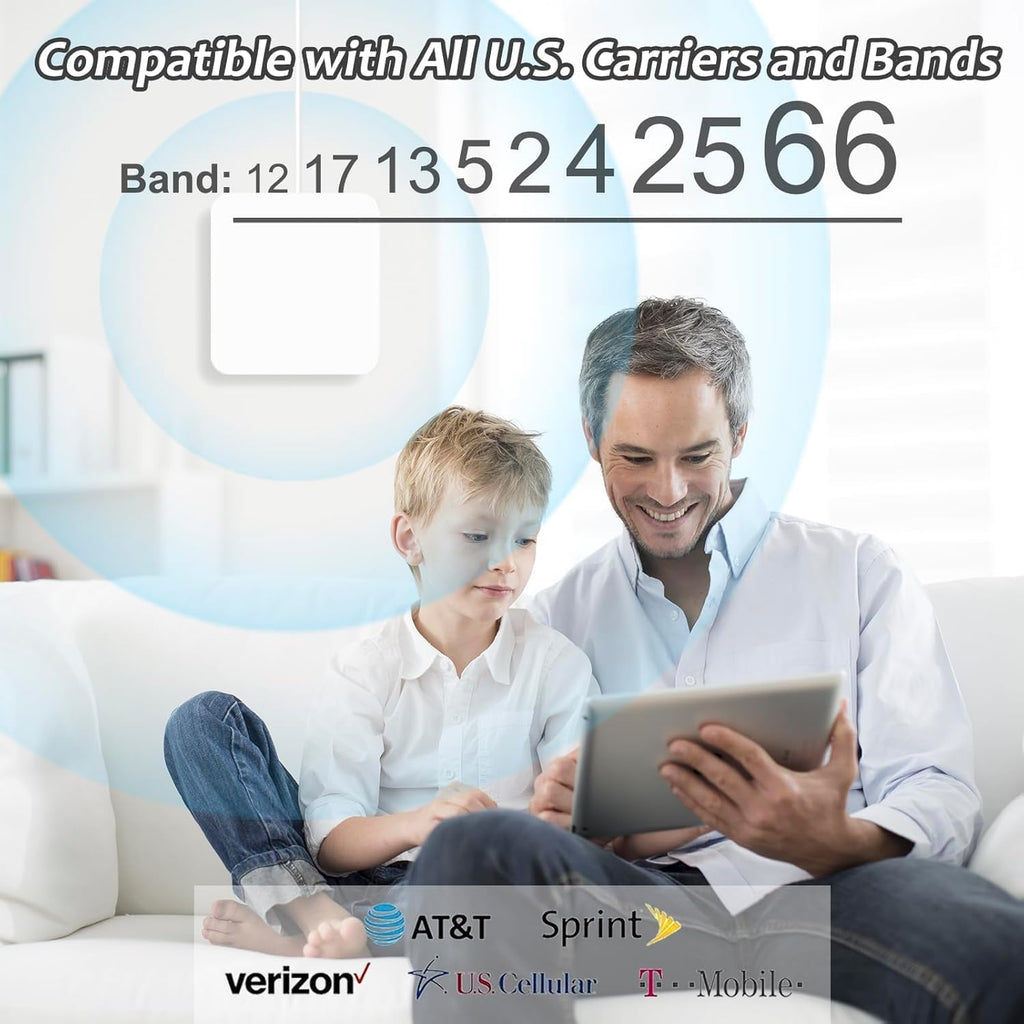 Cell Phone Booster for Home & Multi-Room,Up to 6500 sq ft,Cell Phone Signal Booster for Band