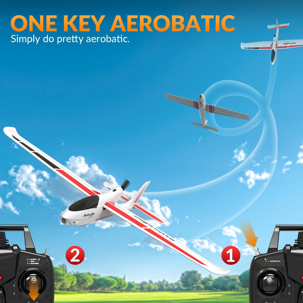 RC Plane, 4CH Remote Control Glider for Beginners & Adults | Ranger600 Stunt RTF, 6-Axis Gyro, 3 Modes, Easy to Fly